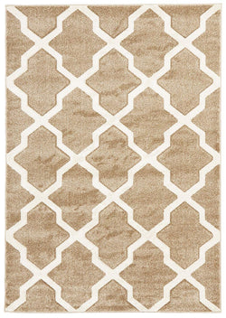 Cross Hatch Modern Rug Beige