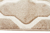 Cross Hatch Modern Rug Beige