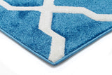 Cross Hatch Modern Rug Blue