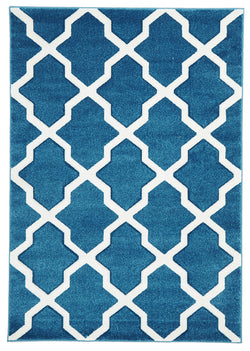 Cross Hatch Modern Rug Blue