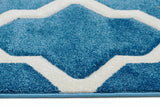 Cross Hatch Modern Rug Blue