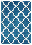 Cross Hatch Modern Rug Blue