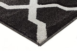 Cross Hatch Modern Rug Charcoal