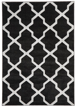 Cross Hatch Modern Rug Charcoal