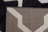 Cross Hatch Modern Rug Charcoal