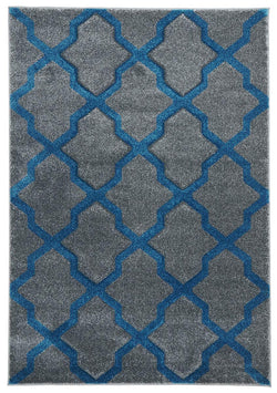 Cross Hatch Modern Rug Grey