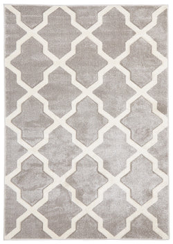 Cross Hatch Modern Rug Silver