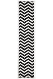 Modern Chevron Design Rug Black White