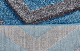 Modern Chevron Design Rug Blue Grey