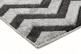 Modern Chevron Design Rug Charcoal