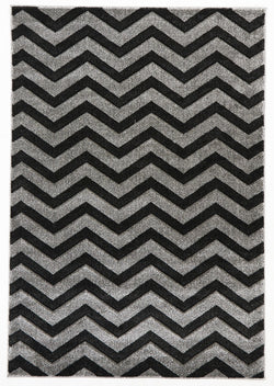 Modern Chevron Design Rug Charcoal