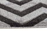 Modern Chevron Design Rug Charcoal