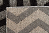 Modern Chevron Design Rug Charcoal