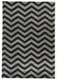 Modern Chevron Design Rug Charcoal