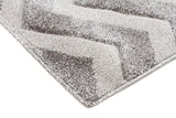 Modern Chevron Design Rug Silver