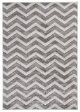 Modern Chevron Design Rug Silver