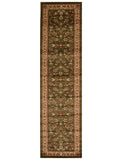 Traditional Floral Design Rug Green