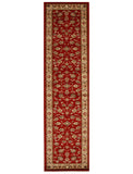 Traditional Floral Design Rug Red