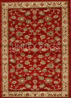 Traditional Floral Design Rug Red