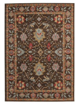 Nain Persian Design Rug Brown Red