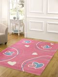 Hearts And Swirls Pink Children's Rug