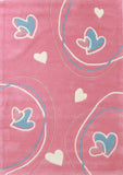 Hearts And Swirls Pink Children's Rug