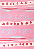 Hearts And Stripes Pink Children's Rug