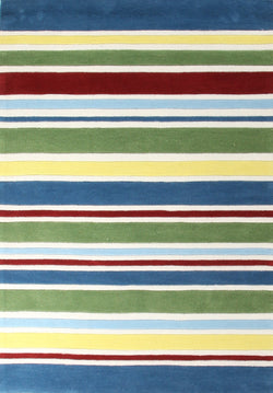 Primary Coloured Stripes Children's Rug