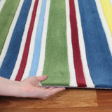 Primary Coloured Stripes Children's Rug