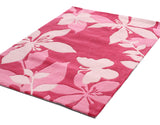 Cute Pink Flower and Butterfly Design Rug