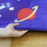 Space ships and Robots Blue Rug