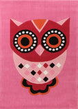 Gorgeous Pink Owl Kids Rug