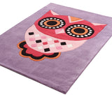 Gorgeous Purple Owl Kids Rug