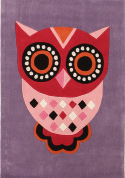 Gorgeous Purple Owl Kids Rug