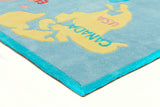 World Map Rug Blue