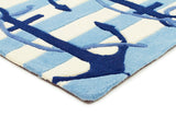 Nautical Anchors Rug Blue White