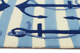 Nautical Anchors Rug Blue White