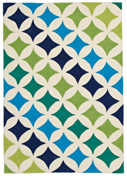 Modern Diamonds Rug Blue Green