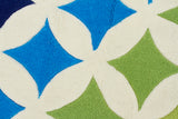 Modern Diamonds Rug Blue Green