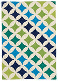 Modern Diamonds Rug Blue Green