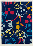 Fun Skulls Rug Blue