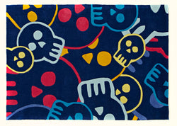 Fun Skulls Rug Blue