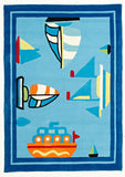 Boats and Ships Rug Blue