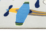 Little Aviator Plane Rug Blue