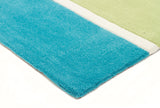 Blue and Green Banded Stripes Rug