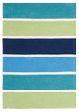 Blue and Green Banded Stripes Rug