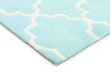 Kids Trellis Design Rug Soft Blue