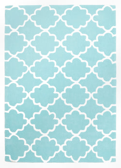 Kids Trellis Design Rug Soft Blue