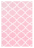 Kids Trellis Design Rug Pink