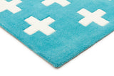 Nordic Crosses Rug Blue